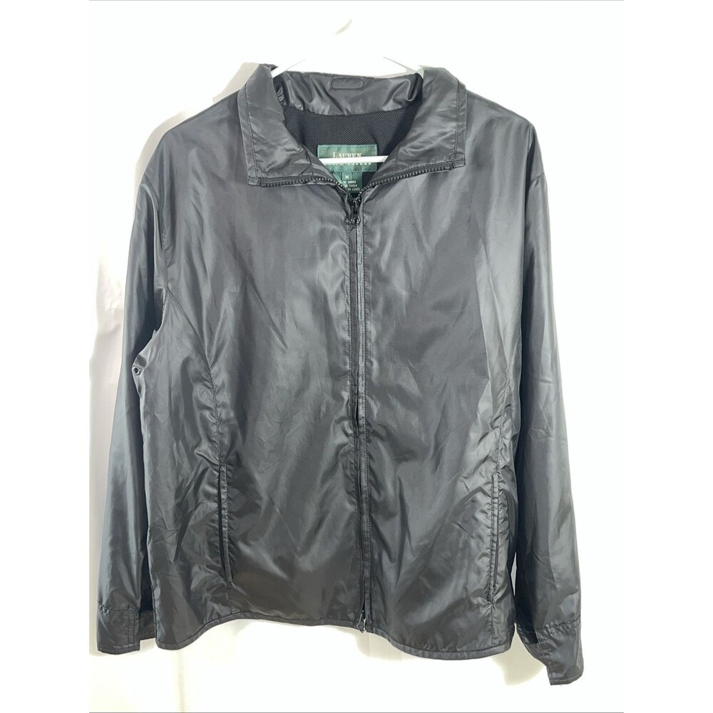 Lauren Ralph Womens Black Lightweight Jacket Size Medium Pockets